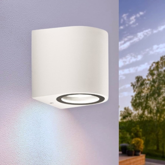 Applique per esterno moderno tonda bianca isyluce