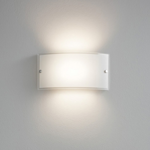Applique bianco vetro curvo per interno moderni