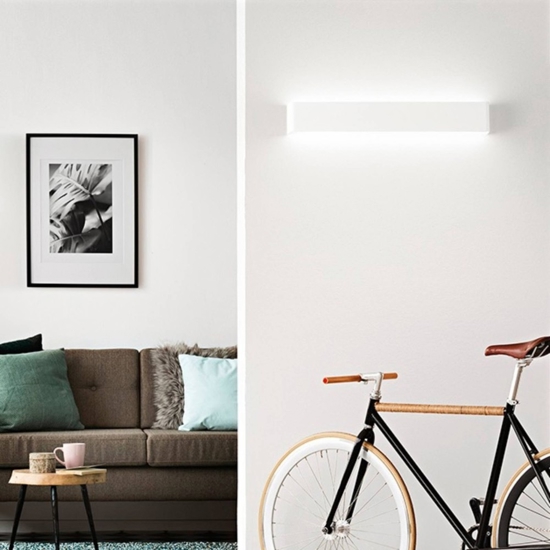 Applique 83cm led 30w 3000k bianca moderna wey perenz