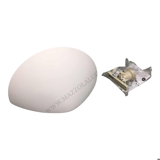 Applique bianca di gesso mezzaluna ceramica