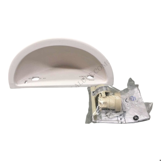 Applique bianca di gesso mezzaluna ceramica