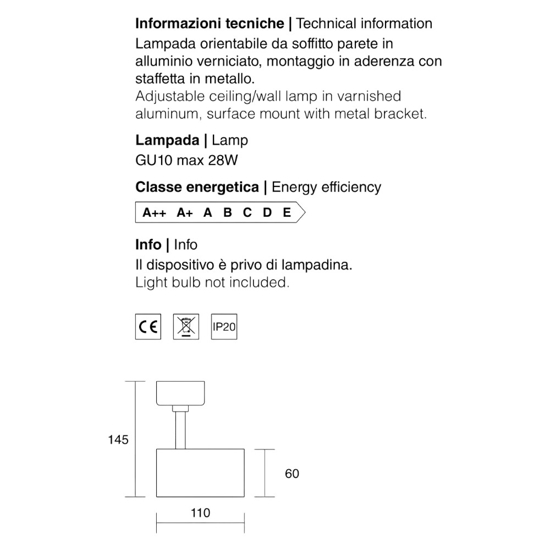 Isyluce lampada moderna cilindro bianco orientabile