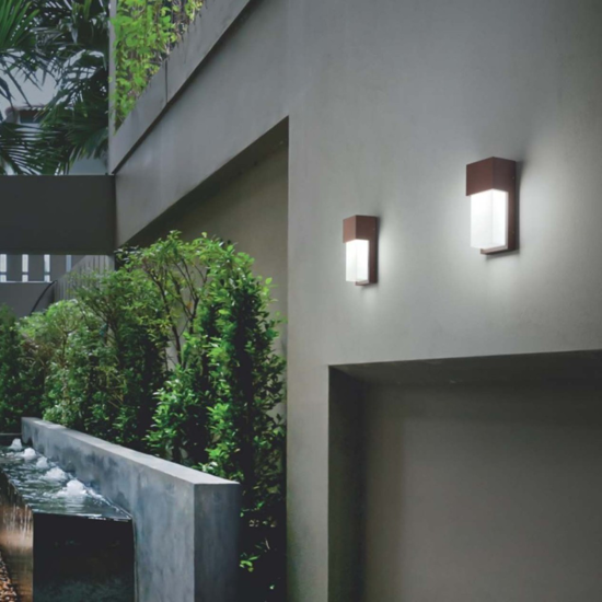 Isyluce lampada da esterno moderna applique corten
