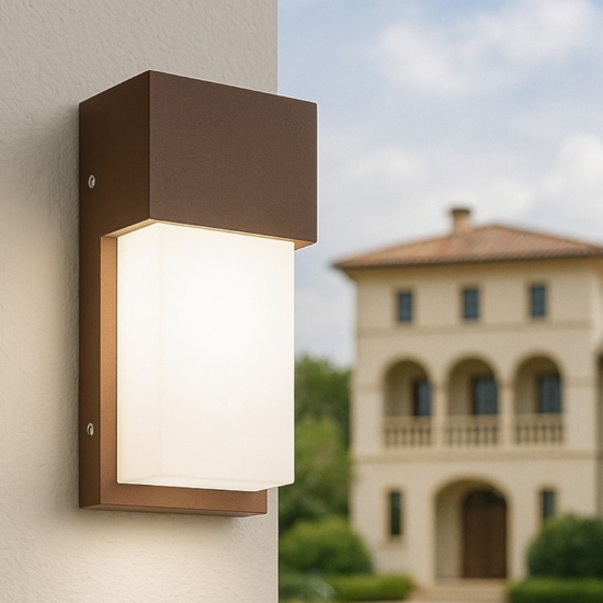 Isyluce lampada da esterno moderna applique corten