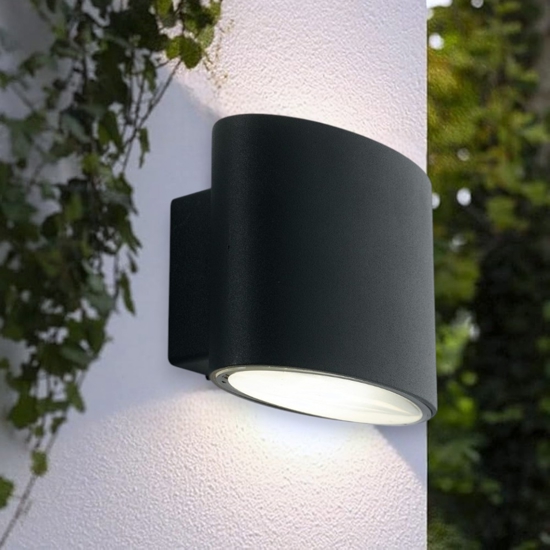 Applique da esterno moderno led 8w 4000k nero fp