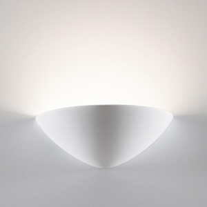 Applique di gesso bianco ceramica mezzaluna