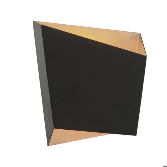 Applique per parete nero interno oro design moderna