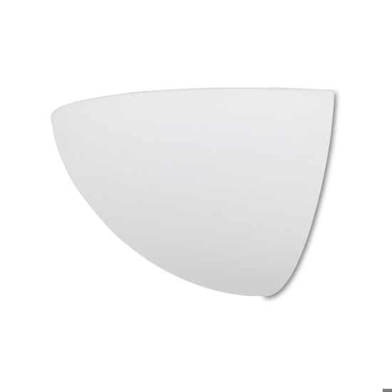 Applique bianco angolare da parete in gesso