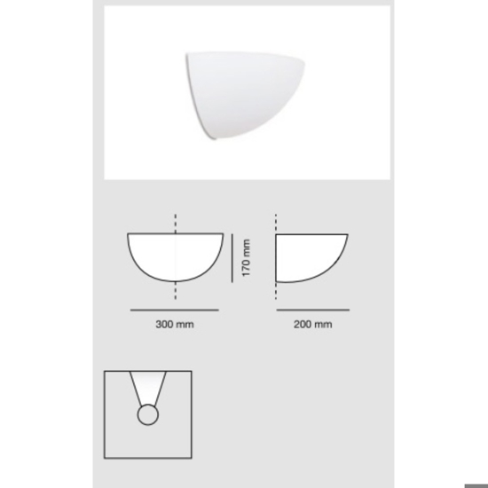 Applique bianco angolare da parete in gesso