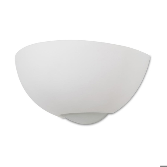 Applique di gesso ceramico bianco diffusore in vetro