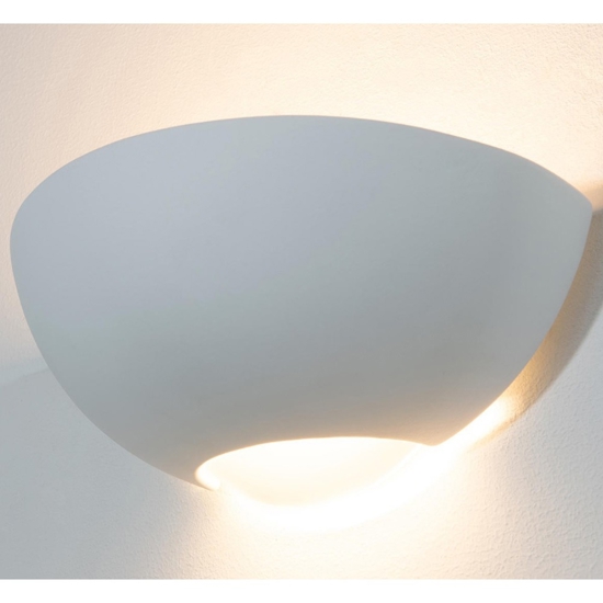 Applique di gesso ceramico bianco diffusore in vetro