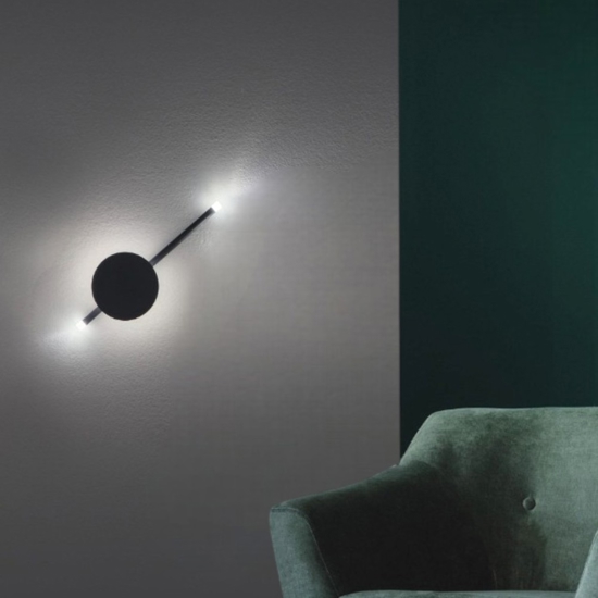 Applique led 3000k 16w nera ondaluce ap james design moderna