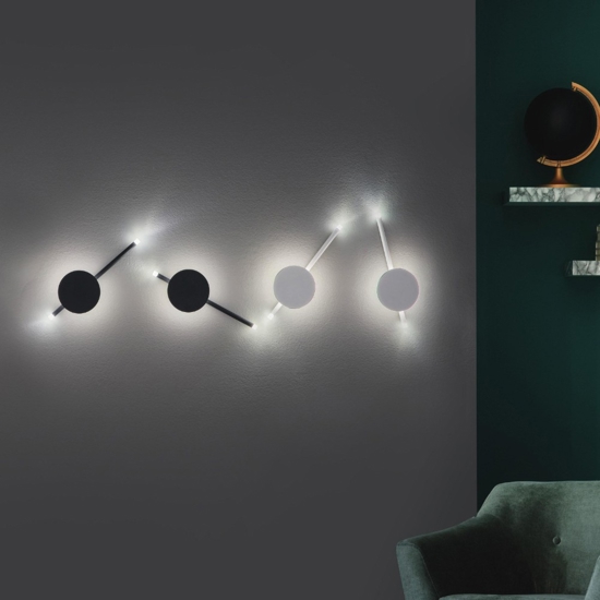 Applique led 3000k 16w nera ondaluce ap james design moderna