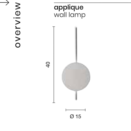 Applique led 3000k 16w nera ondaluce ap james design moderna