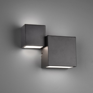 Applique led 12w 3000k moderna cubi nero dimmerabile