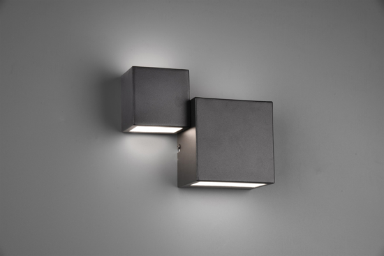 Applique led 12w 3000k moderna cubi nero dimmerabile