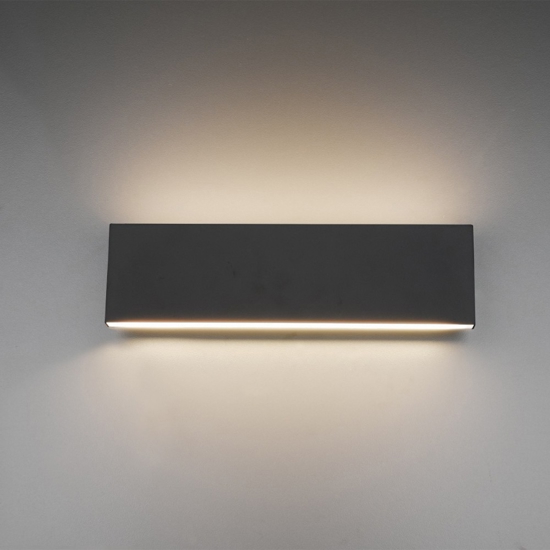 Applique led 12w 3000k antracite design moderna rettangolare