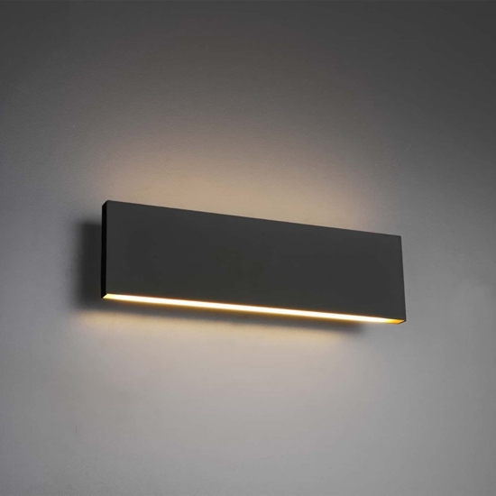 Applique led 12w 3000k antracite design moderna rettangolare