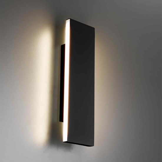 Applique led 12w 3000k antracite design moderna rettangolare