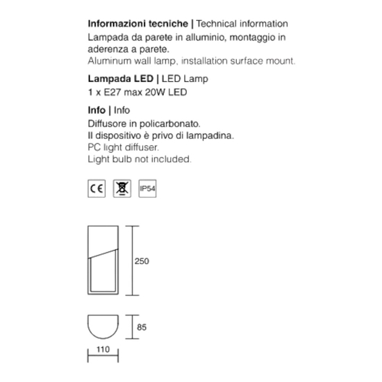 Isyluce lampada da esterno corten marrone moderna