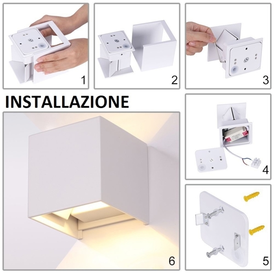 Isyluce applique da esterno led 6w 4000k cubo nero