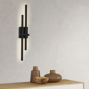 Applique led 12w 3000k nero design moderna per interni