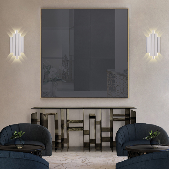 Applique led 21w 3000k bianco design moderna per salone