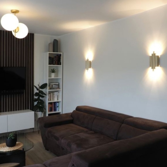Applique led oro 21w 3000k design moderna per salotto