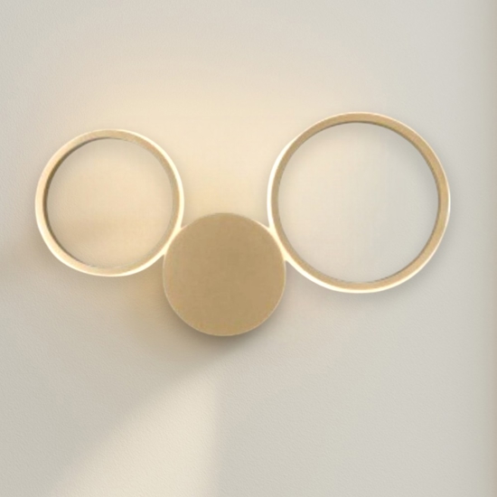 Applique led 20w 4000k ap pois ondaluce oro design moderna