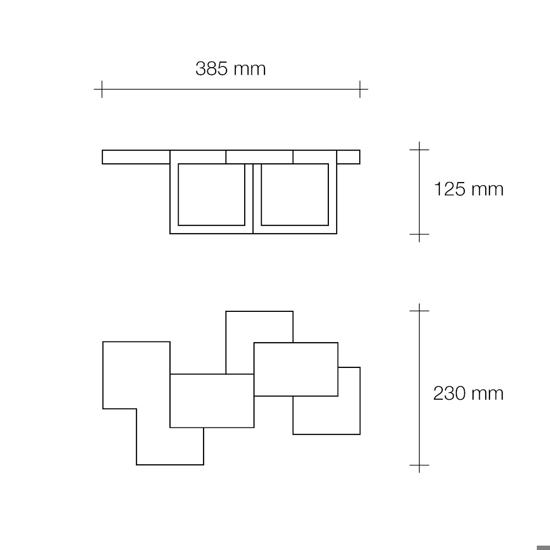 Side sforzin applique design moderna bianca cubi di gesso