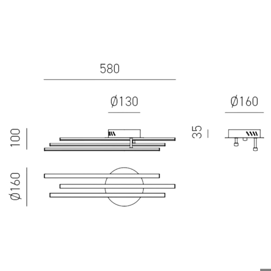 Gea luce tullia applique led 30w 4000k moderna