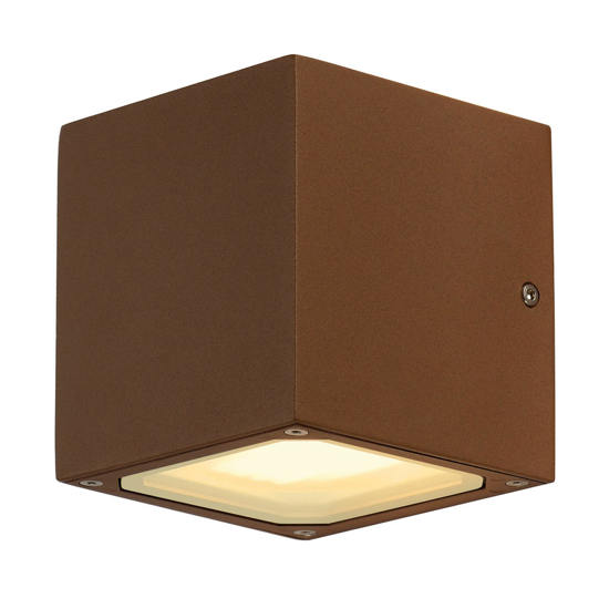 Applique cubo per esterno marrone ip44 luce sopra sotto