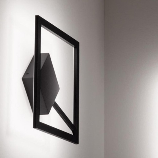 Applique nero quadrato led 19w 3000k moderno affralux quattro