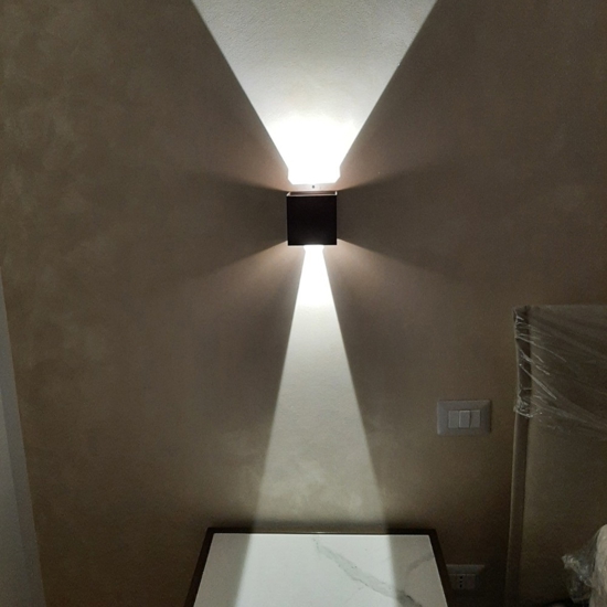 Life applique da esterno cubo marrone led 7w 3000k