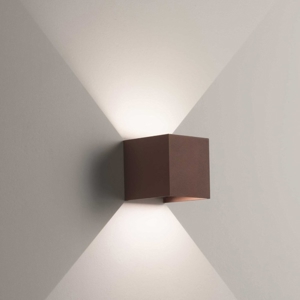 Life applique cubo da esterno led 7w 4000k marrone ip54