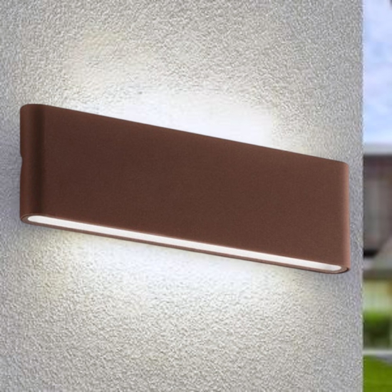 Isyluce applique da esterno moderna corten marrone