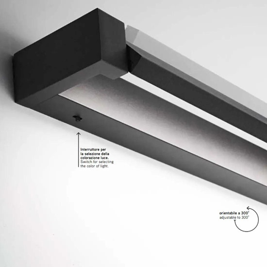 Applique led nero 23w 3000k 4000k 6000k moderna perenz sway
