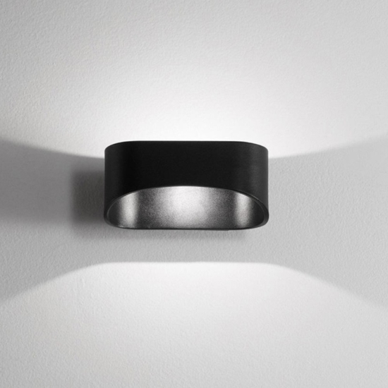 Isyluce applique moderna nera led 10w 4000k design tondo
