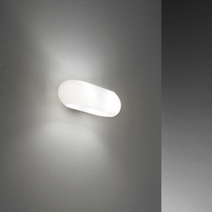 Moris ap2 ideal lux applique vetro ovale bianco moderna per interni
