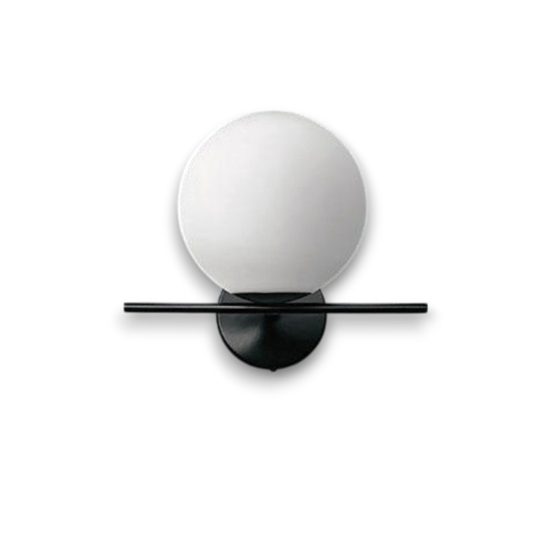 Jugen miloox sforzin applique moderna nero vetro boccia bianca