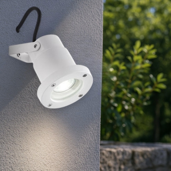Applique da esterno orientabile bianco e-sea isyluce anti corrosione