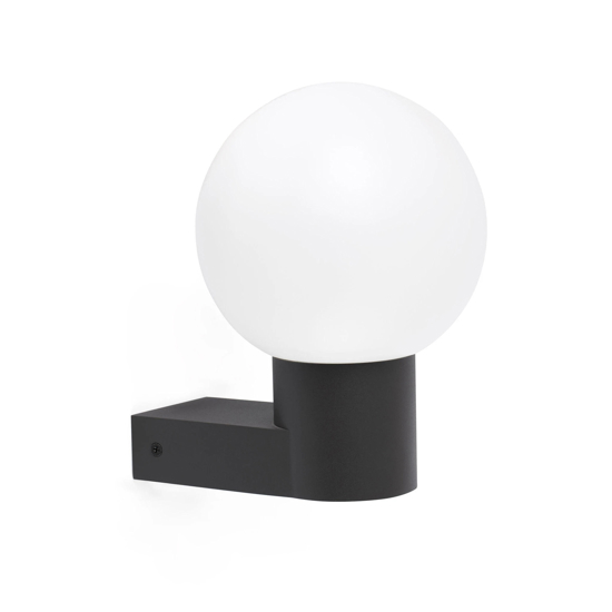 Applique per esterno antracite e sfera bianca