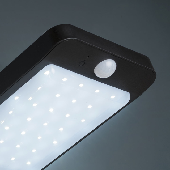 Applique solare per esterno con sensore movimento crepuscolare led 6000k