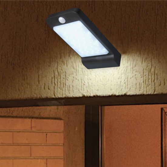 Applique solare per esterno con sensore movimento crepuscolare led 6000k