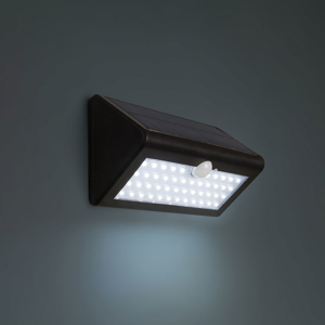 Applique da esterno nero con pannello solare led 6000k 6w