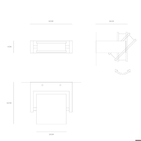 Applique led 18w 3000k axella vivida orientabile bianco
