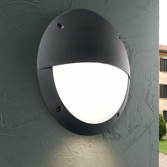 Polar-2 ap1 applique per esterno rotonda nero ip66 ideal lux