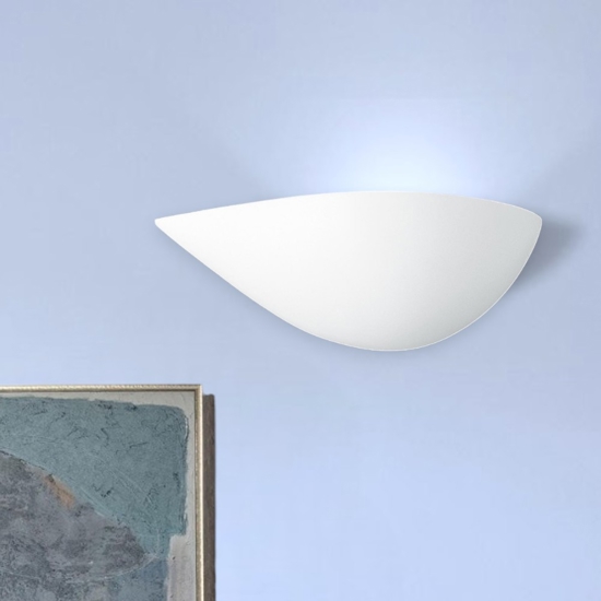 Applique destra in gesso bianco design moderna