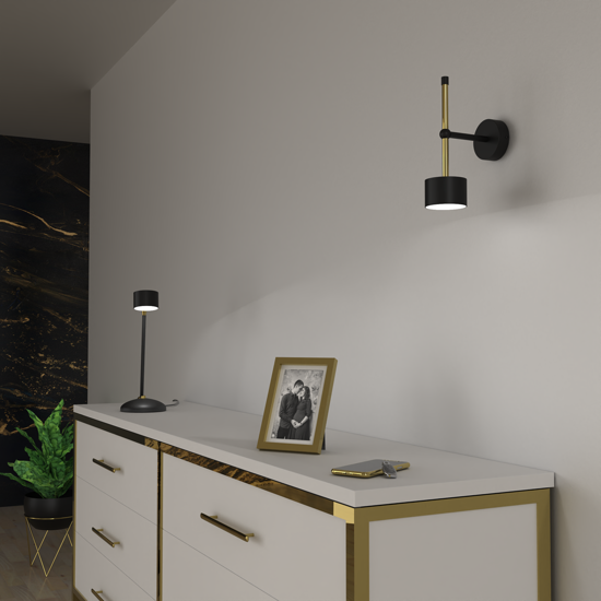 Applique per parete nero oro per soggiorno fp