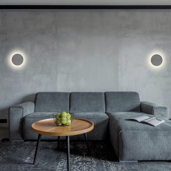 Applique cerchio rotondo gesso bianco led 10w 3000k